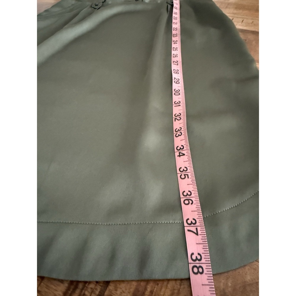 Banana‎ Republic Olive Green Shirt Dress Womens 0 Sleeveless Satin Utility Midi - Picture 9 of 9